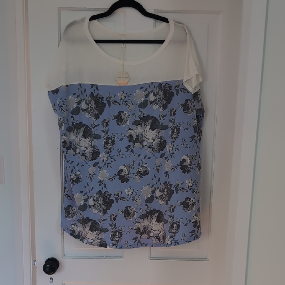 Pinkblush Blue and White Floral Blouse